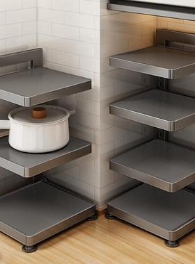 枪灰厨房锅具架多层置物架可折叠多功能收纳锅架子水槽下落地琴萱