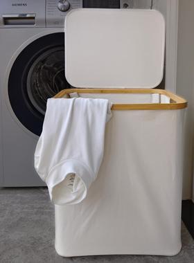 日式脏衣篓可折叠脏衣服收纳筐浴室洗衣篮隔夜衣收纳篮带盖脏衣篮