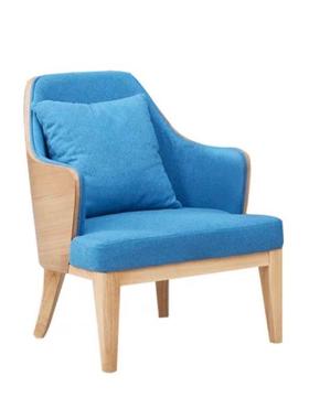 北欧单人位沙发椅实木休闲等侯椅老虎椅时尚精致固定四脚阳台椅