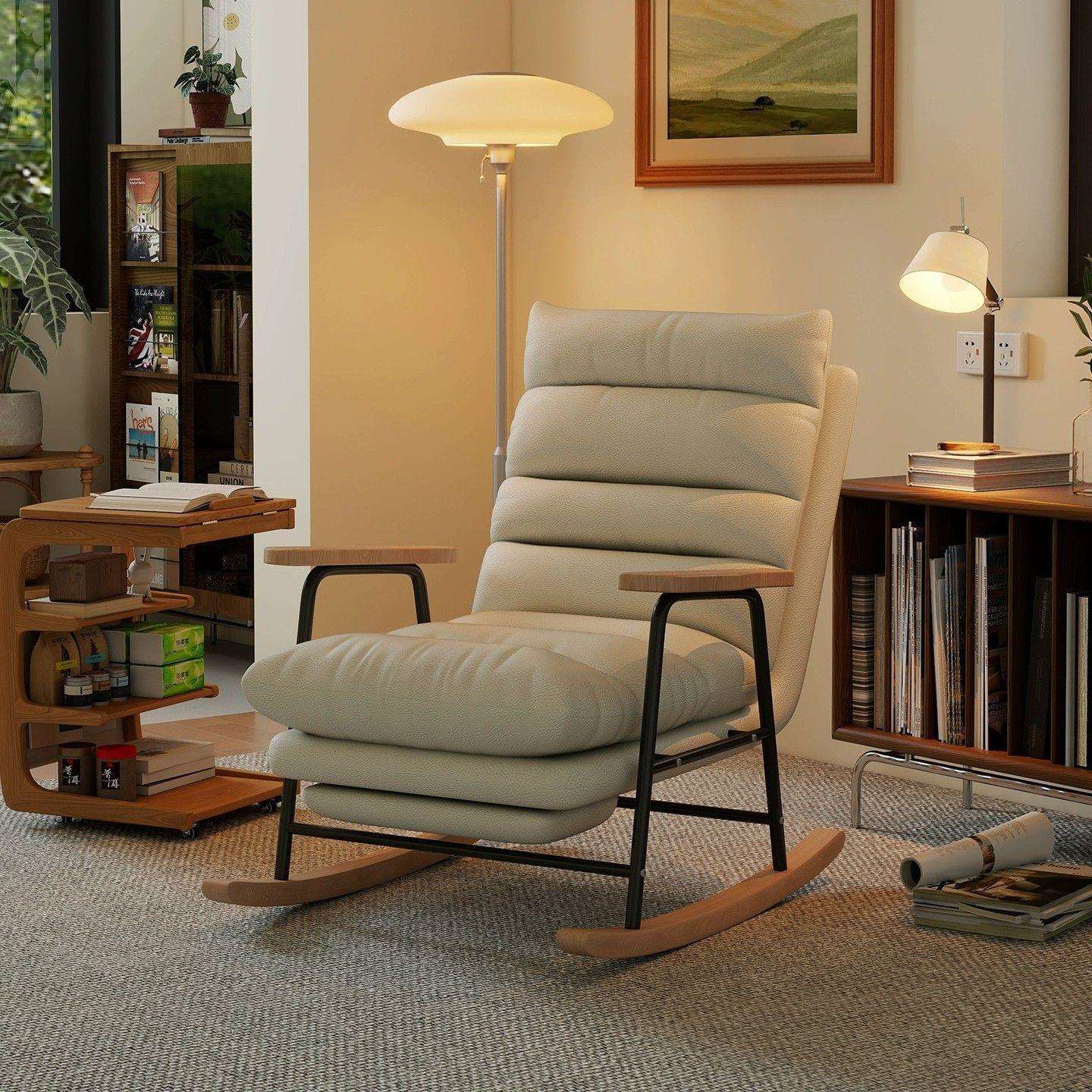 摇摇椅实木沙发单人摇椅休闲大人躺椅阳台逍遥椅可睡可躺懒人沙发