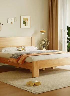实木床现代简约全实木木双人床1.5家用单人床出租房主卧1.8米1.2