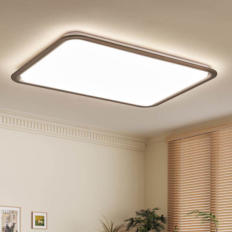 新款北美黑胡桃木实木原木风中式创意设计师卧室客厅亚克力吸顶灯