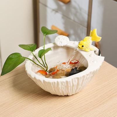 流水生财摆件循环水办公室风水玄关水摆件轻奢客厅家居桌面