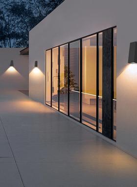 太阳能壁灯户外洗墙灯防水庭院灯别墅外墙灯室外露台花园围墙壁灯