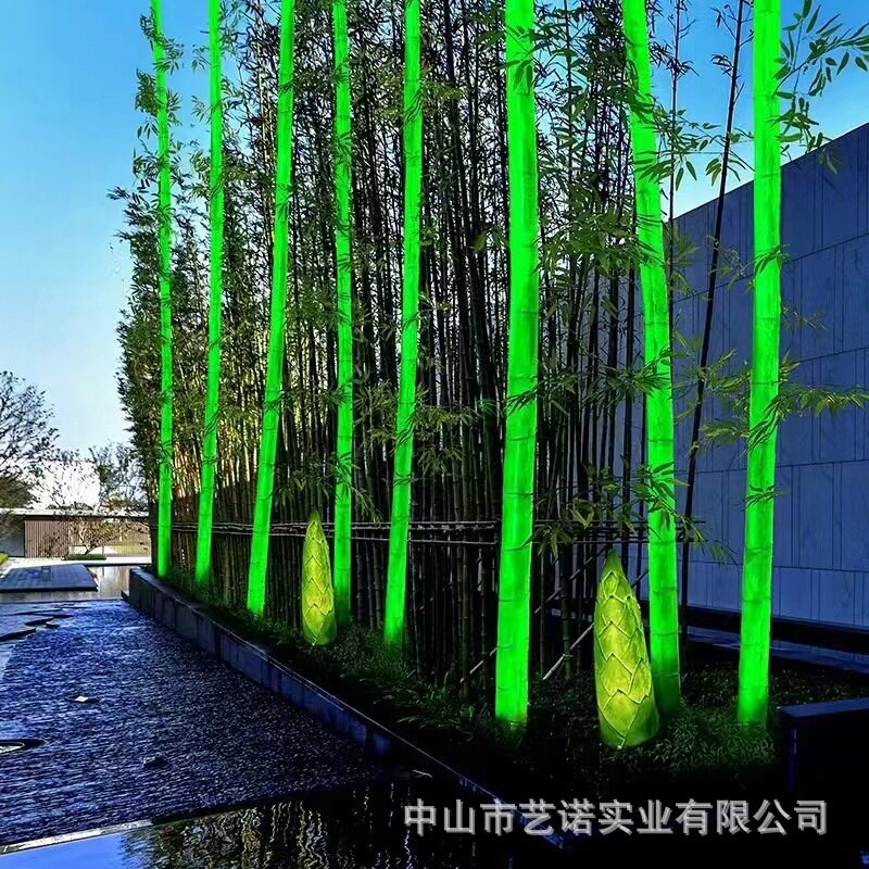直径7cm户外玻璃钢雕塑文旅景观灯仿真竹子园林绿化装饰竹子灯
