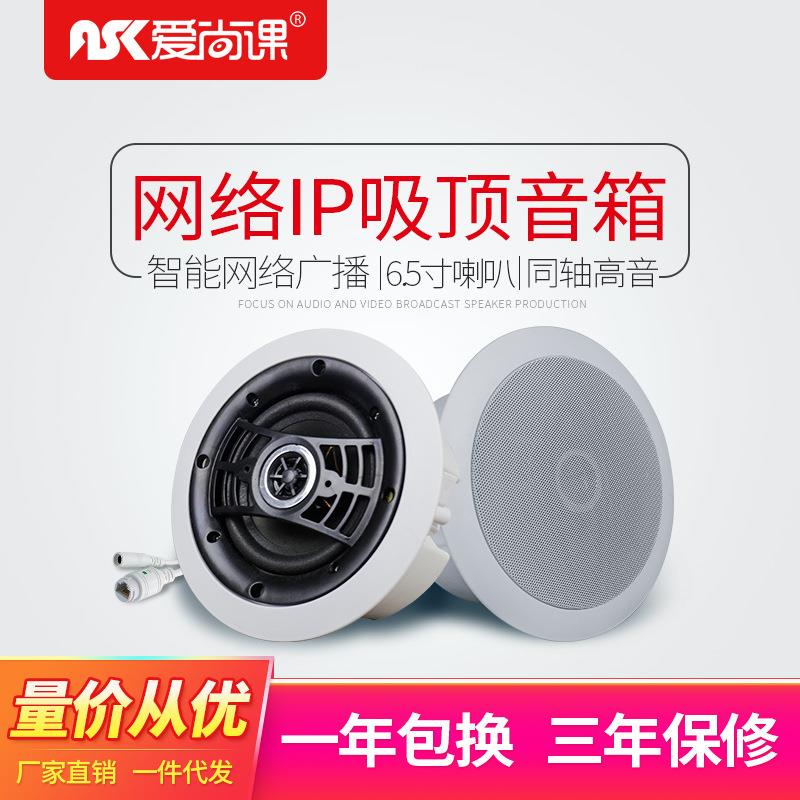 爱尚课CSL-717IP网络音响同轴高音天花吸顶音箱公共广播系统