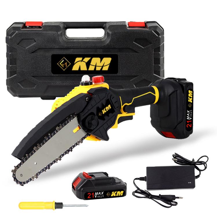 8寸锂电电链锯家用无线锂电锯充电式木工电锯便携式迷你电锯