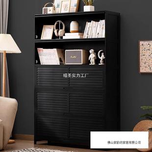 书架书柜置物架带柜门储物柜一体格子柜展示柜落地多层客厅置物柜