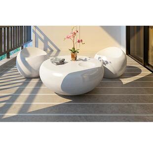 创意圆形茶桌椅组合小户型客厅现代简约个性休闲区烤漆阳台茶几