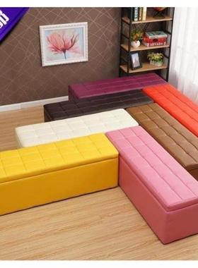 早教沙发凳儿童长条沙发软凳软包长条凳幼儿园彩色凳铁艺长凳