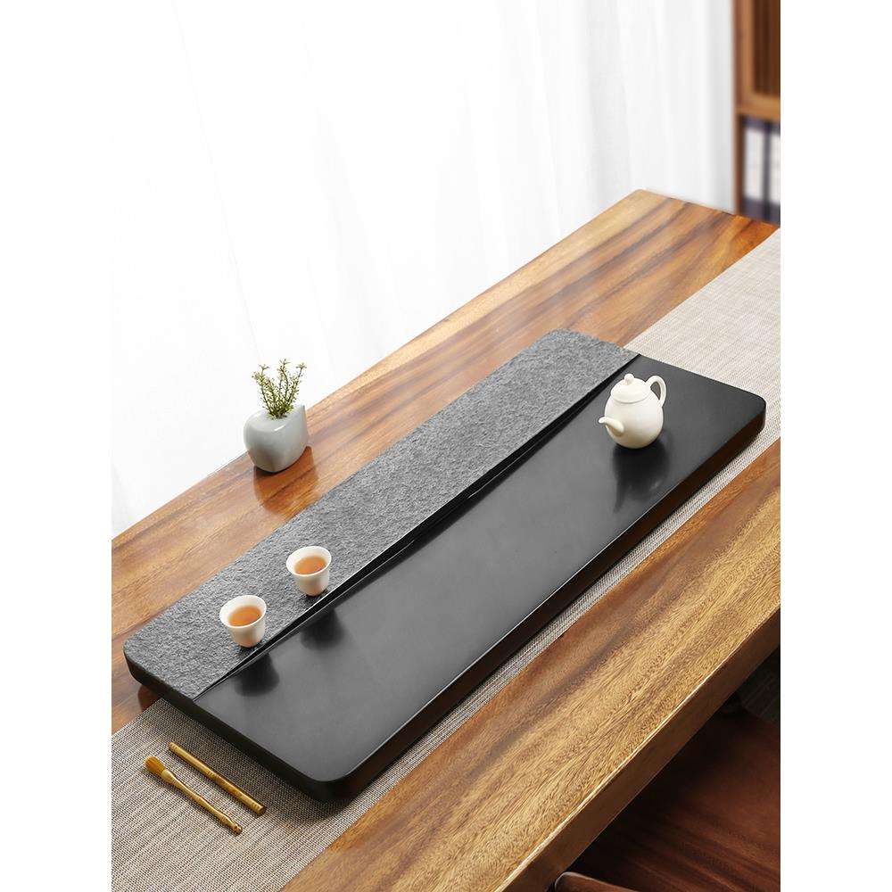 乌金石茶盘家用2025新款天然整块干泡台中式单独简约桌面茶台石板