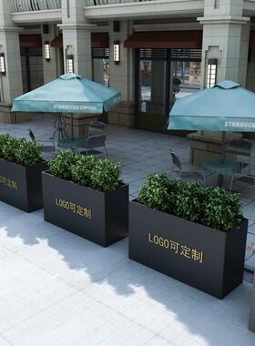 户外花箱售楼部广场隔断长方形花盆外摆商业街铁艺花架子室外尚硕