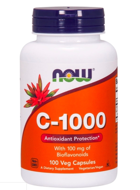 现货Now诺奥C1000维C维生素C1000mg生物类黄酮100mg芦丁100粒胶囊