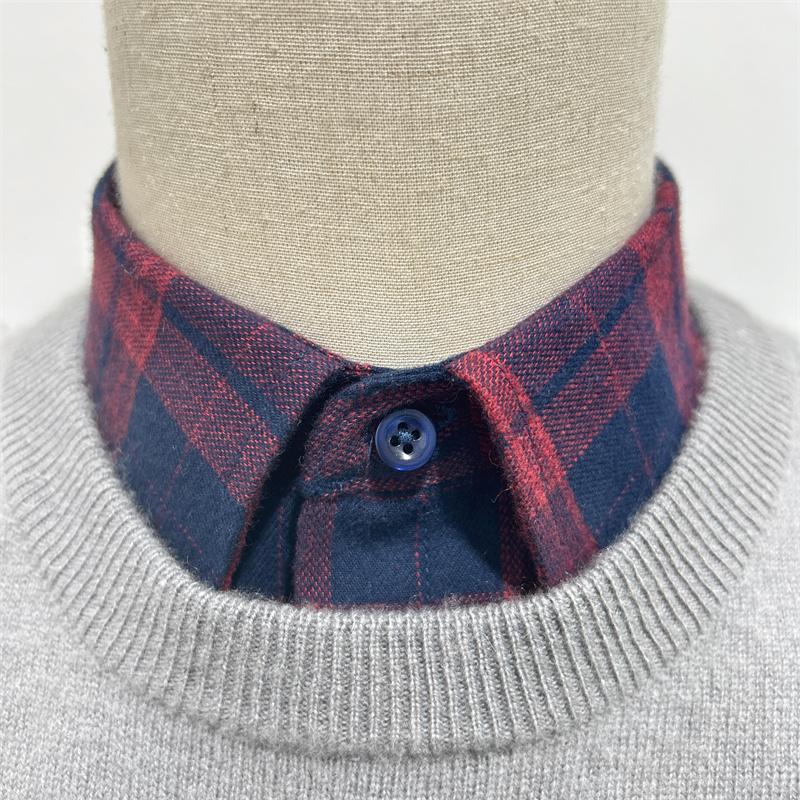 单郎休闲百搭毛衣衬衫领假领