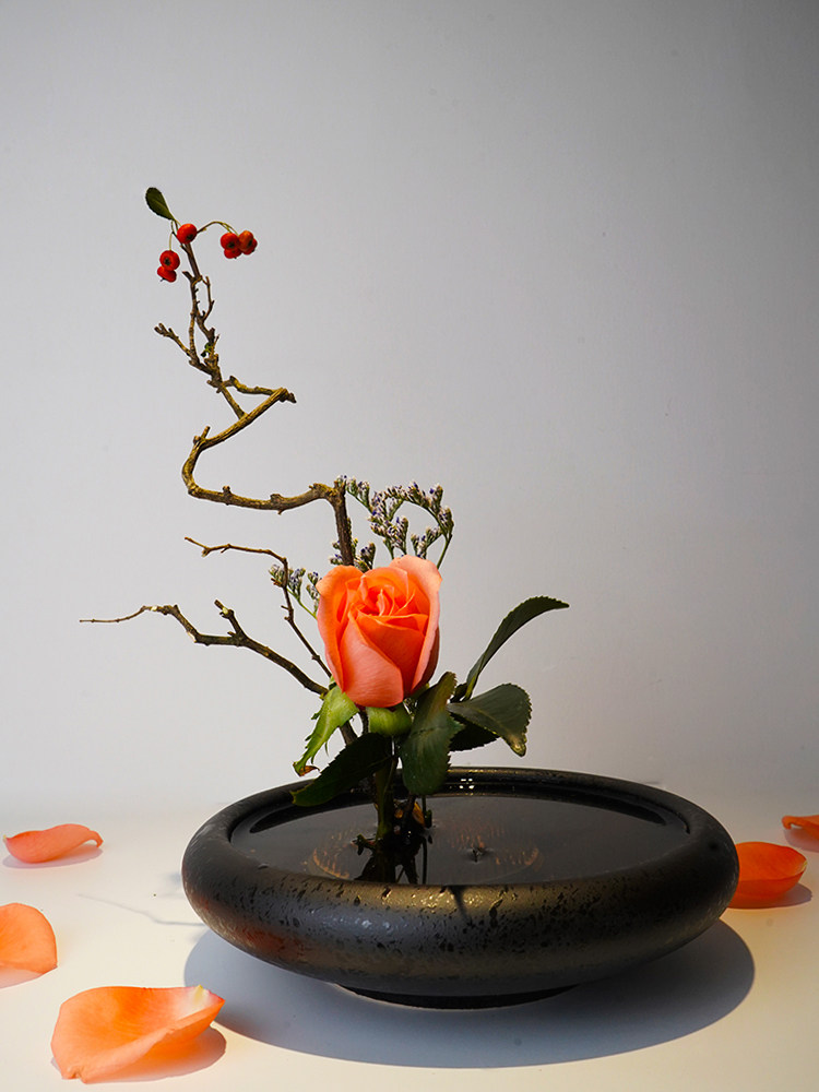 插花器皿花盆花盘陶瓷室内家用