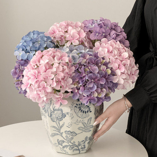 绣球花彷真花假花摆设轻奢高端3D打印高档花束客厅花卉装饰摆饰
