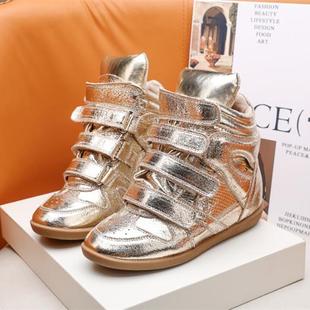 跨境专供外销欧美街头明星同款牛反绒内增高5.5CM登山运动女鞋子