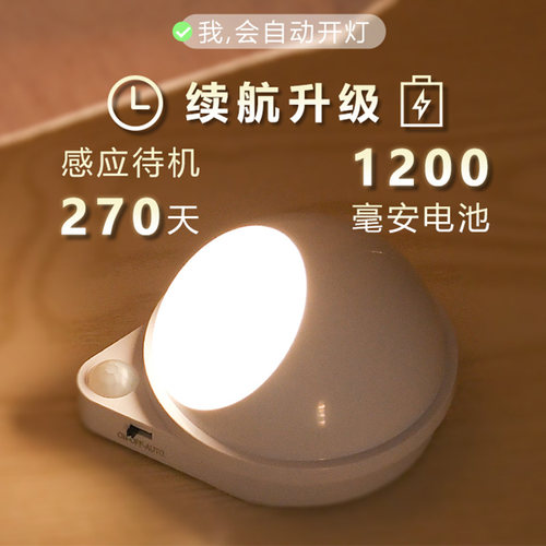卧室床头小夜灯LED婴儿喂奶睡眠灯智能人体感应灯走廊usb充电灯 - 封面