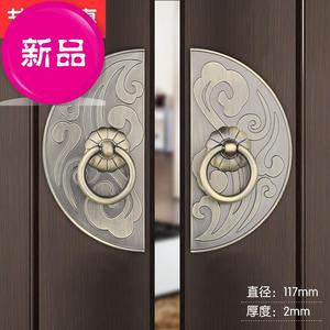 新中式古典半圆形拉手式抽屉衣4柜子橱柜拉手j青仿古把手古铜拉手