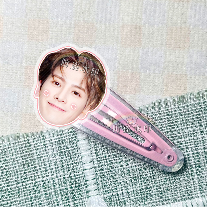 王嘉尔明星周边亚克力bb夹子发饰