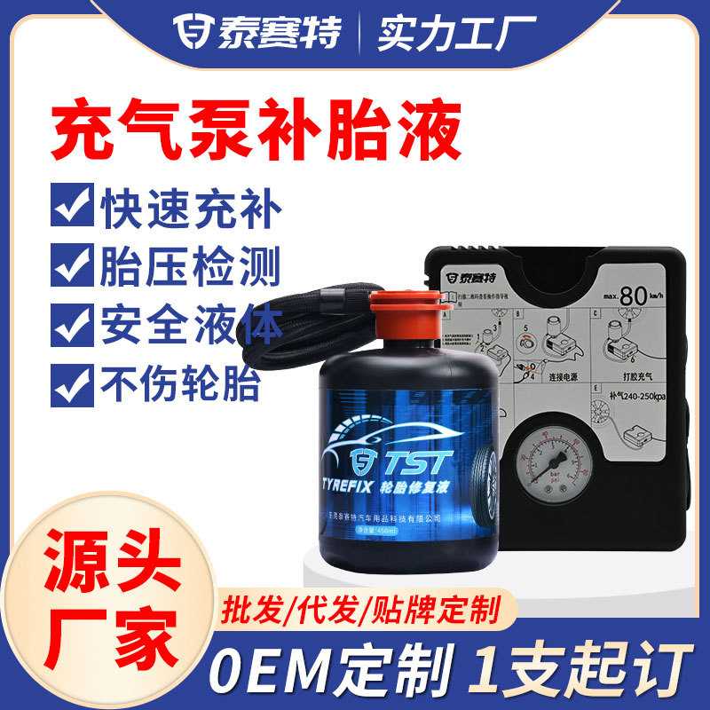 汽轮胎车载充气泵便携式有线打气泵补胎厂家 OEM Tire Sealant