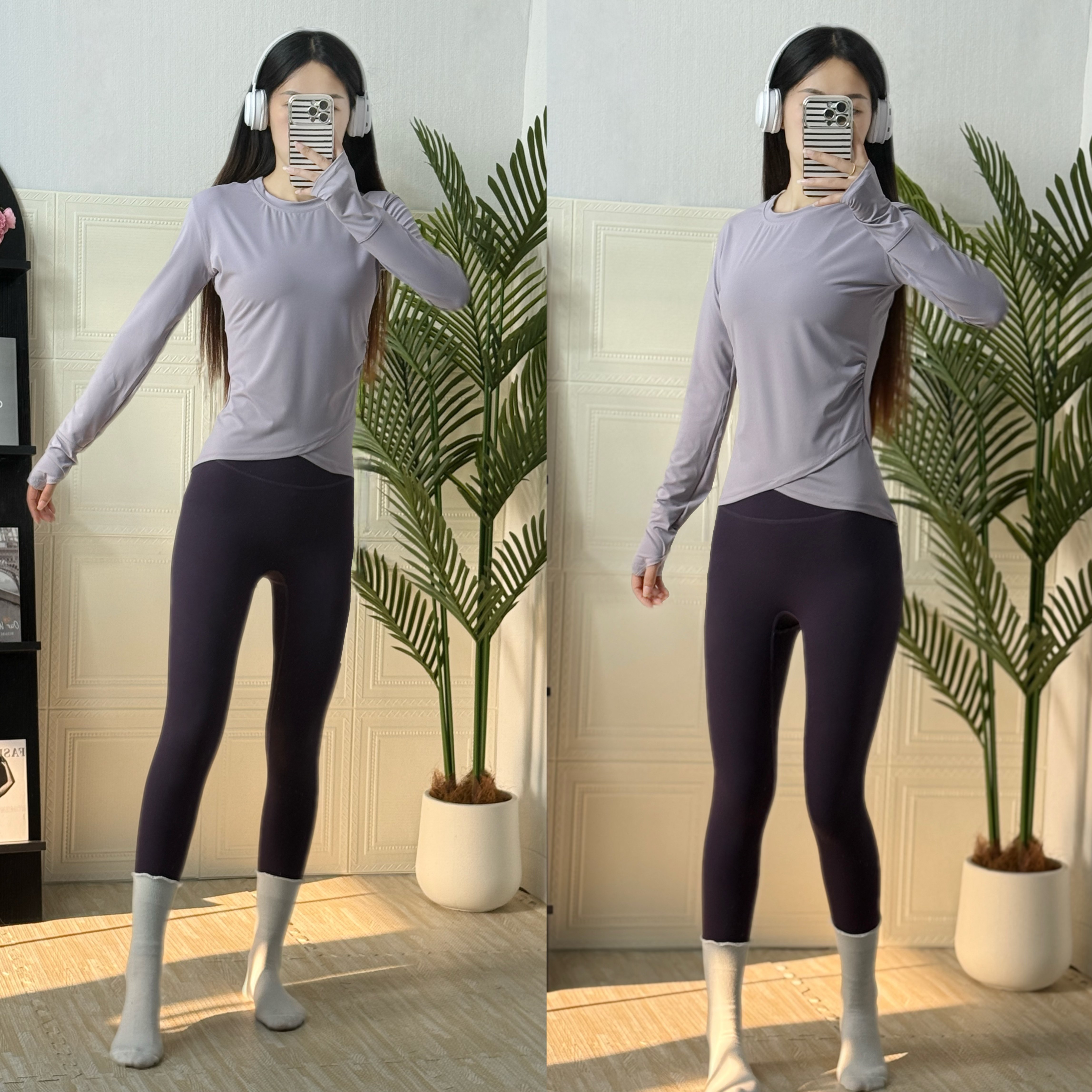 大牌同款平替圆领修身显瘦瑜伽服女普拉提健身衣T恤户外跑步长袖