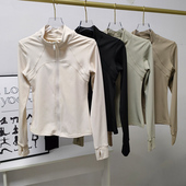 夹克上衣 速干开衫 拉链运动外套女瑜伽服秋冬显瘦修身 训练跑步长袖