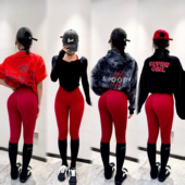 欧美无缝紧身显臀健身裤 瑜伽裤 高腰 女提臀外穿运动长裤 三段式