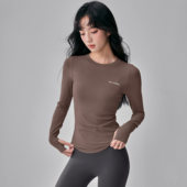 秋冬速干显瘦长袖 瑜伽服专业普拉提训练健身运动上衣户外跑步长袖