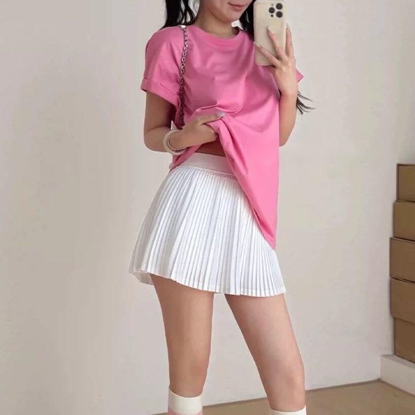 运动百褶网球裙女夏季防走光带侧兜健身瑜伽跑步户外百搭半身短裙