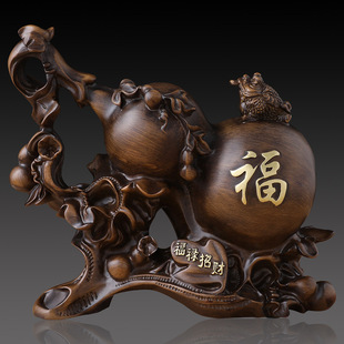 金蟾葫芦摆件家居客厅酒柜装饰品工艺礼品中式玄关博古架摆设中式