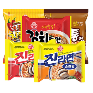 不倒翁韩国进口金拉面韩式泡菜拉面网红泡面方便面懒人夜宵袋装