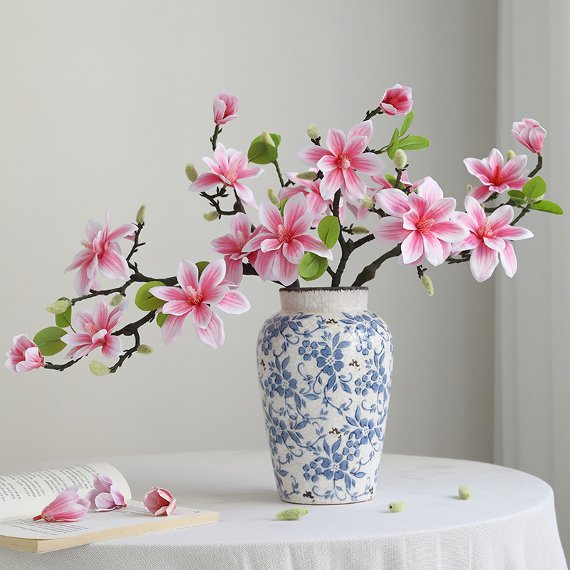 新中式手感玉兰仿真花家居装饰
