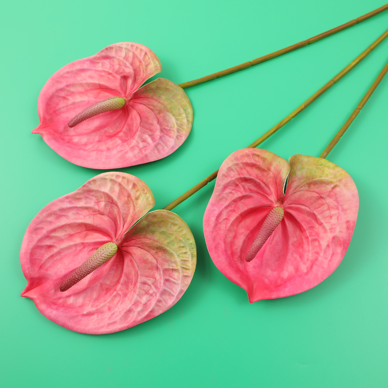 泰环 红掌仿真花单支假花 花艺diy配材手感花家居客厅装饰品摆件