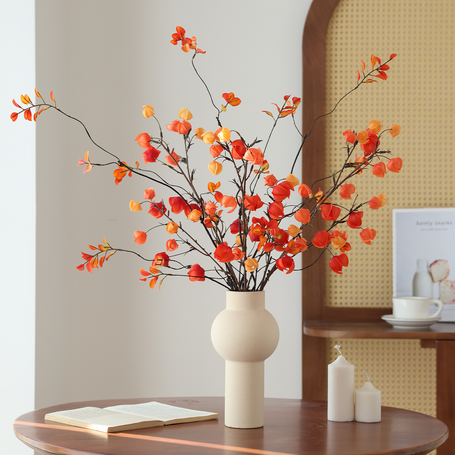 高级感灯笼果仿真花花束新年装饰