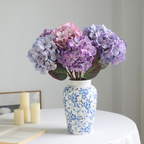 6色3D打印绣球仿真花餐桌花摆件