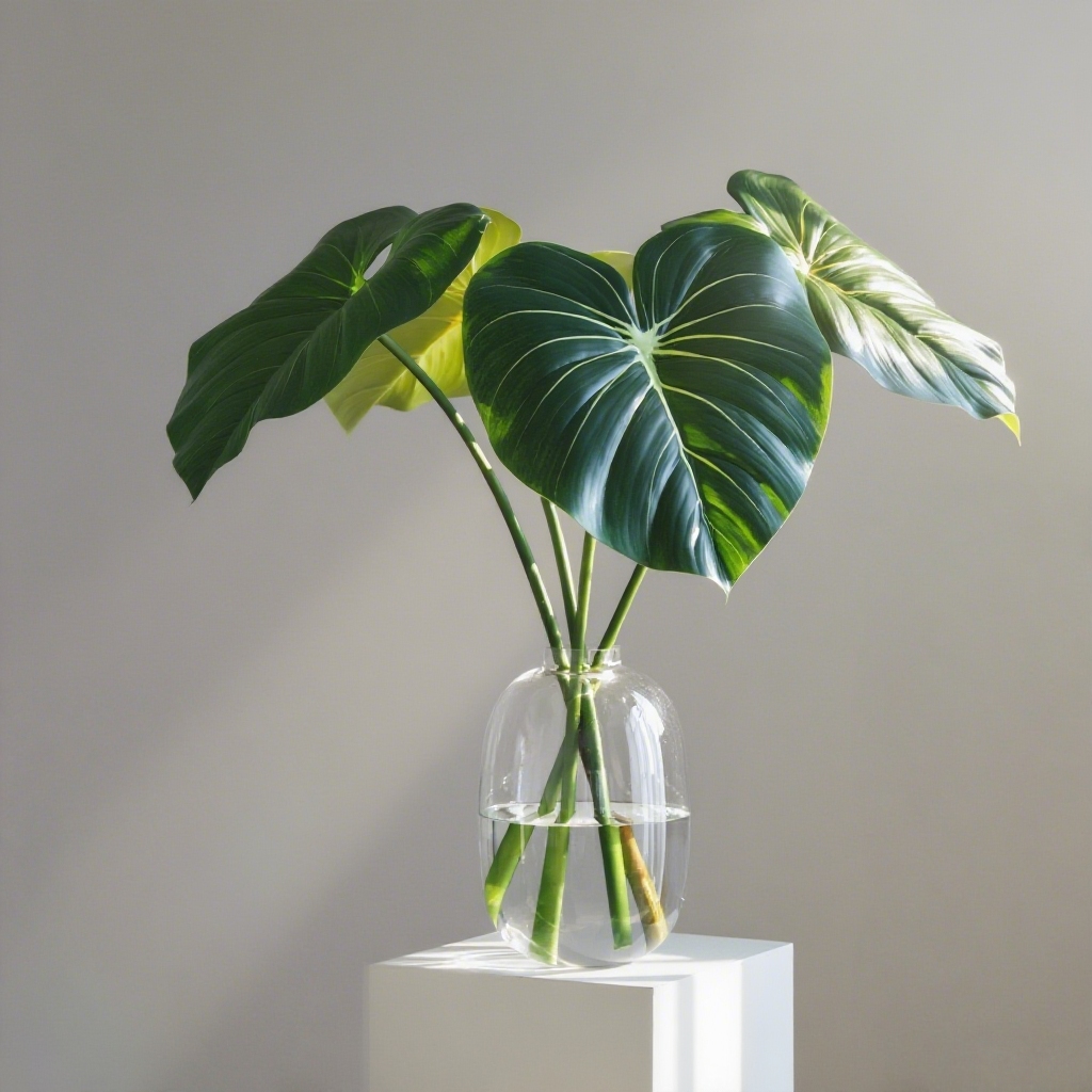 高级感蔓绿绒龟背叶仿真植物