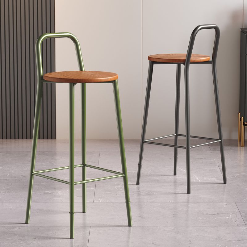 北欧吧台椅家用现代简约靠背轻奢酒吧椅铁艺奶茶店收银高脚吧凳子