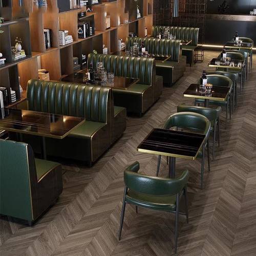 网红奶茶店卡座简约靠墙咖啡西餐厅沙发清酒吧KTV饭店桌椅组合