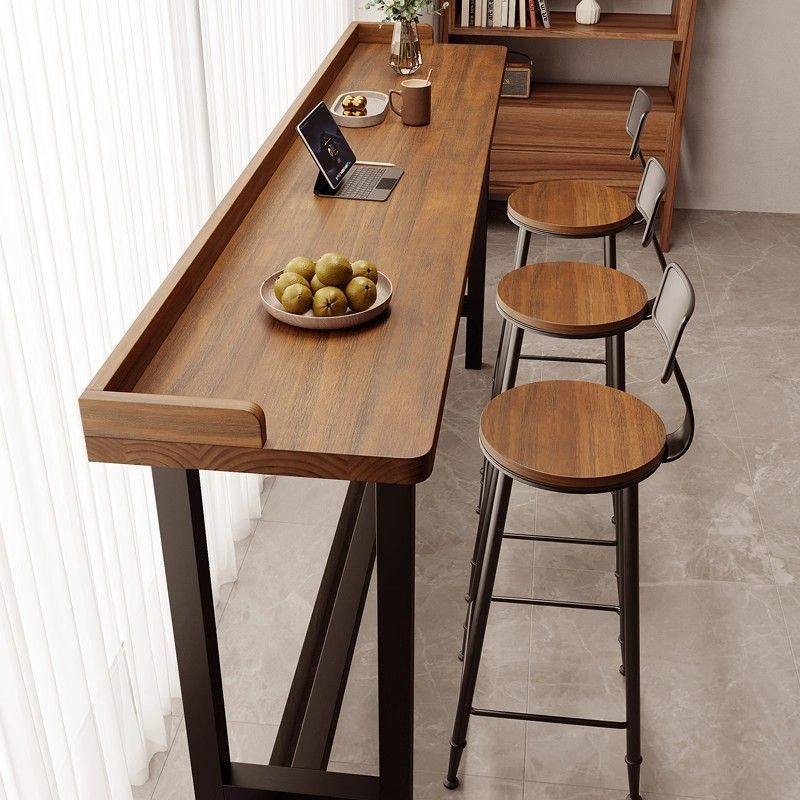 实木吧台桌阳台休闲桌椅