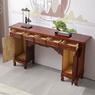 现代简约仿古中堂条桌农村供案桌新款新中式家庭神台实木供奉佛桌