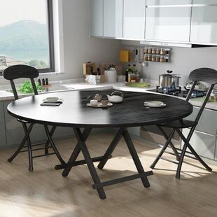 圆桌子折叠餐桌 家用 简易圆形饭桌大桌子小户型租房宿舍桌椅便携