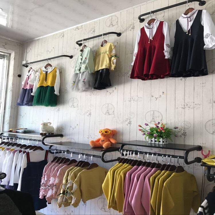 服装店展示架上墙组合侧挂男装女装童装货架壁挂衣架服装店侧挂架