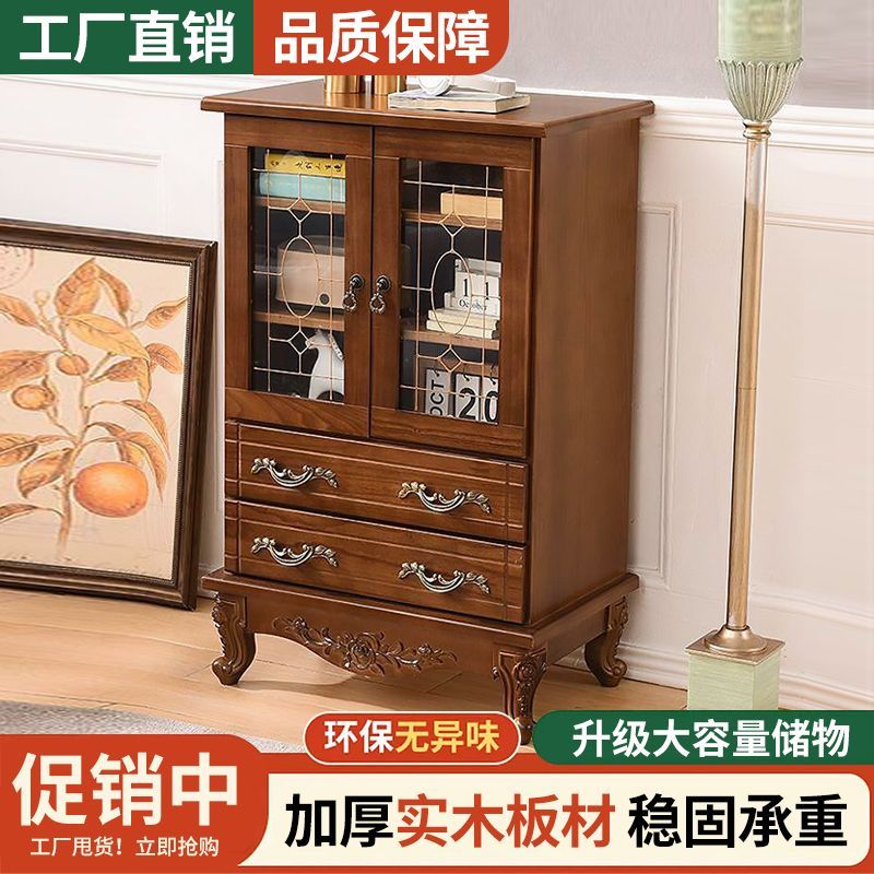 特价欧式酒柜实木现代简约客厅多层家用一体多功能玻璃柜餐边柜子