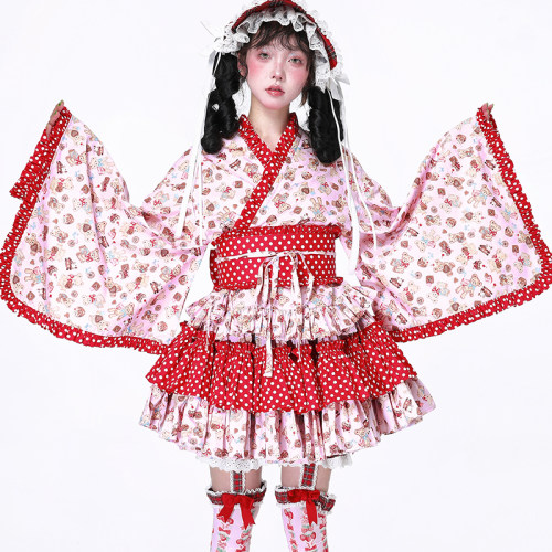 原创设计可爱童趣改良和服上衣女