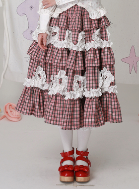 MEME原创 日系昭和复古小众裙子 古早Lolita可爱少女半身裙蛋糕裙