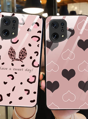 适用oppoFindx5手机壳玻璃oppo保护Findx5pro硅胶套x5天玑版全包5G防摔opopfx蝴蝶结PFEM软壳PFFM10男opopx女