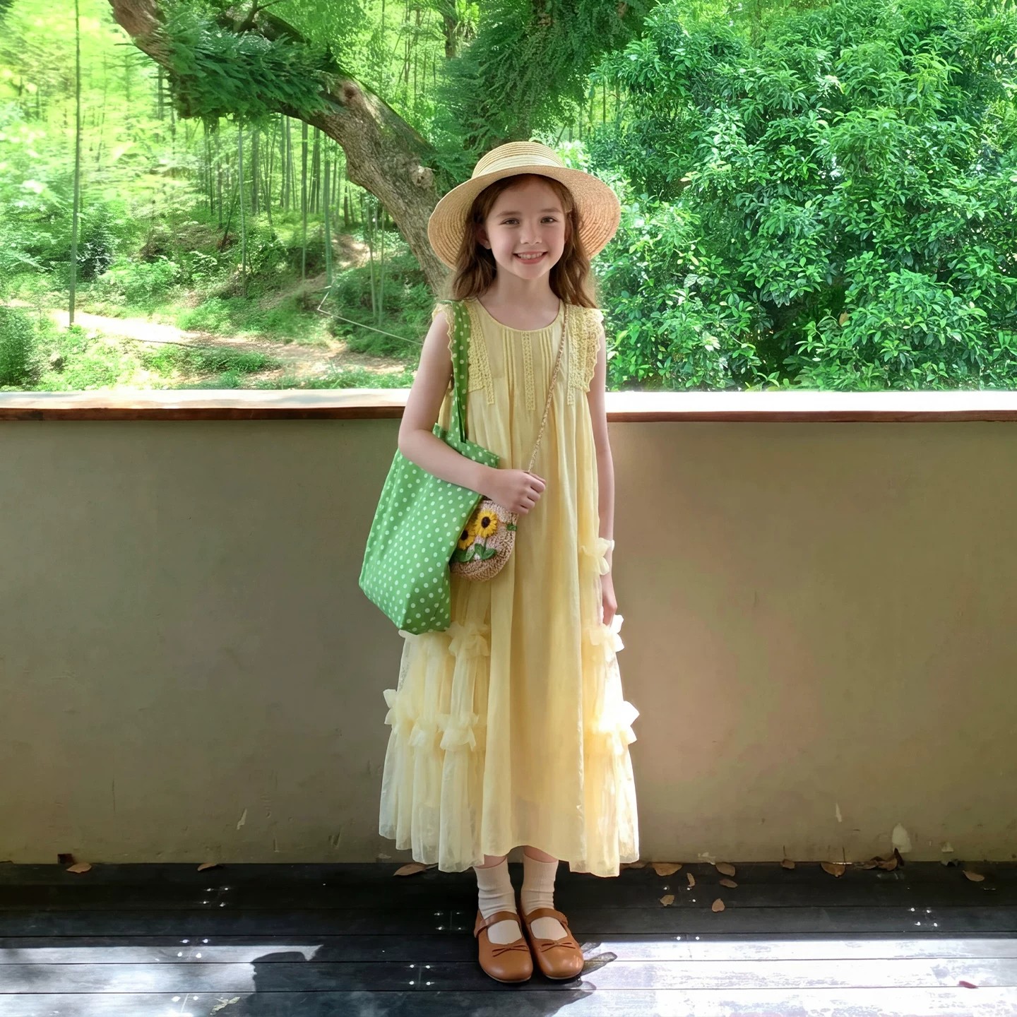 2026超火女童连衣裙夏初中生洋气超好看小洋裙儿童夏季韩系公主裙