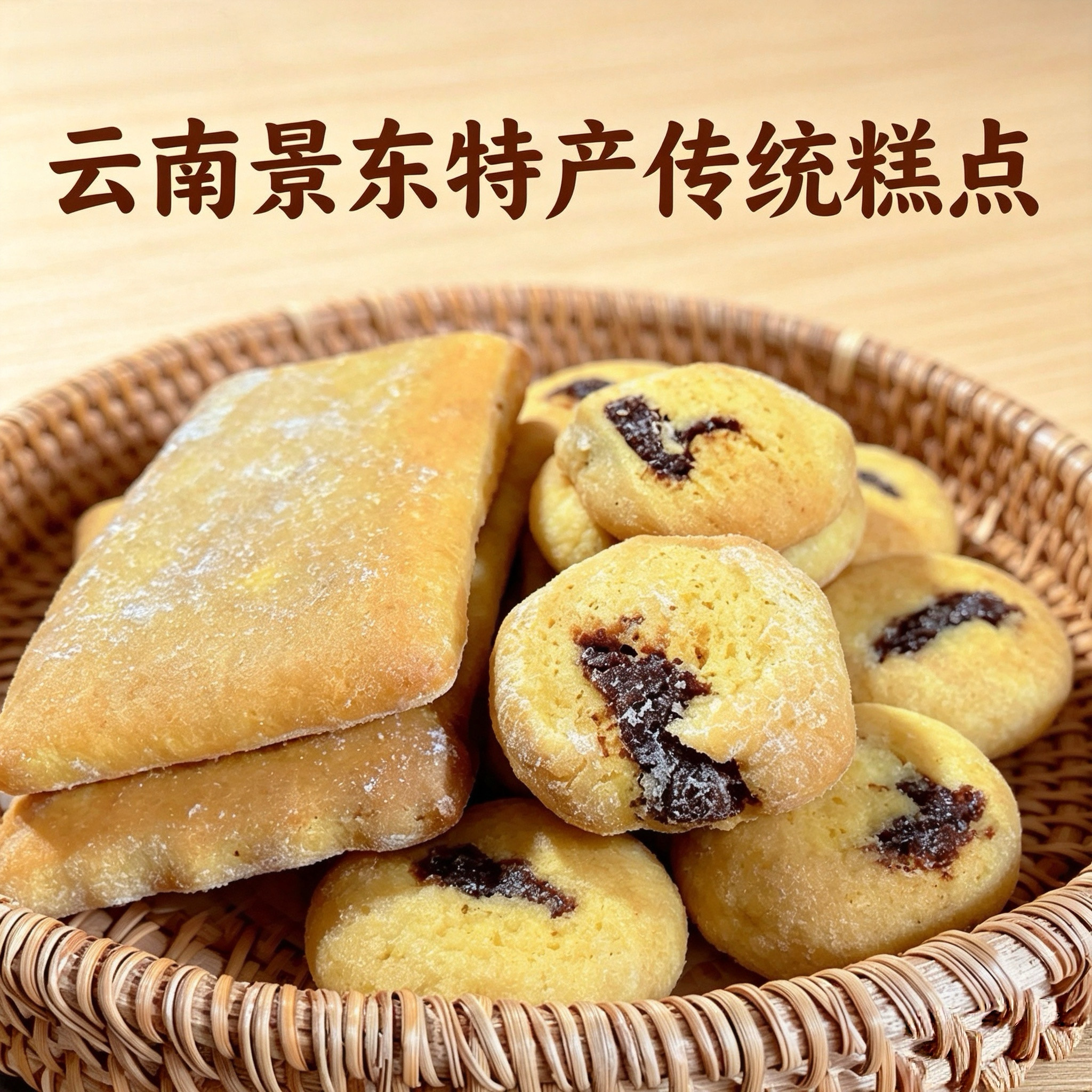 云南普洱景东特产童年记忆香蕉饼干夹心饼夹沙饼传统糕点早点怀旧