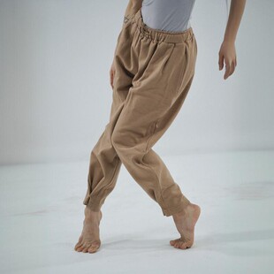 男女 长裤 谢欣同款 现代舞DANCE棉质加绒毛圈收脚系扣运动抽绳卫裤
